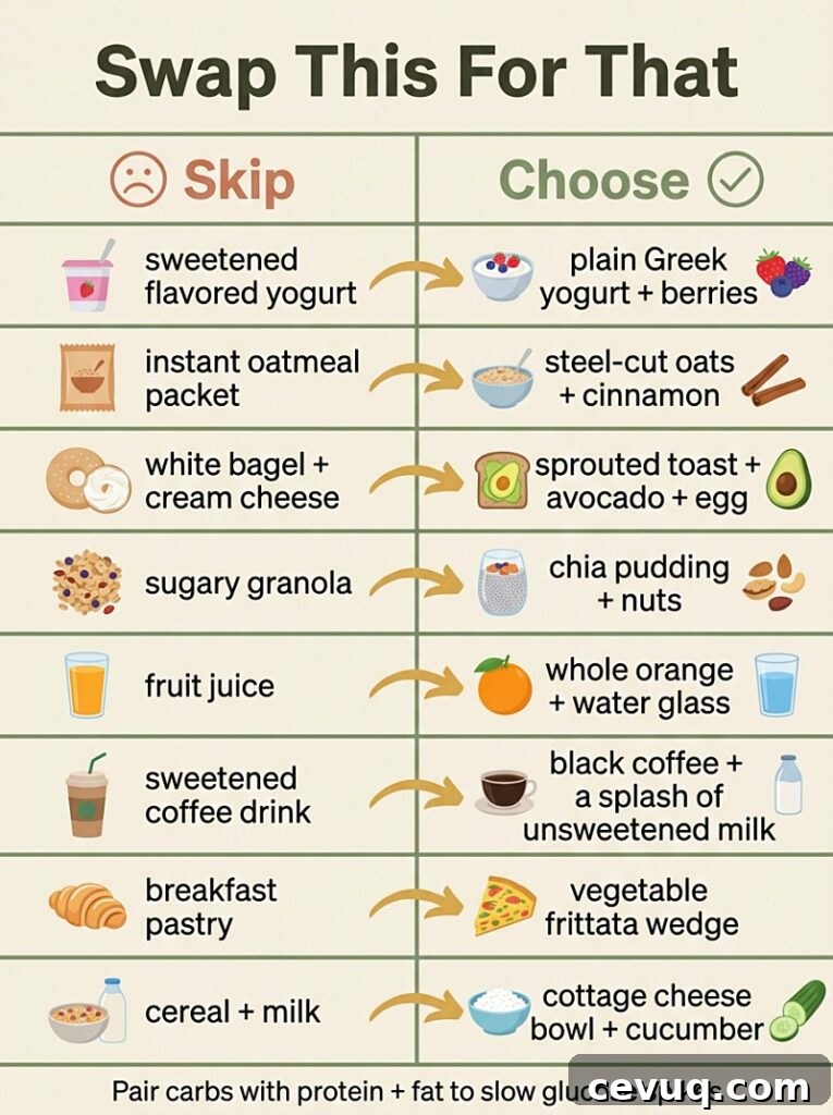Diabetic Breakfast Swap Chart
