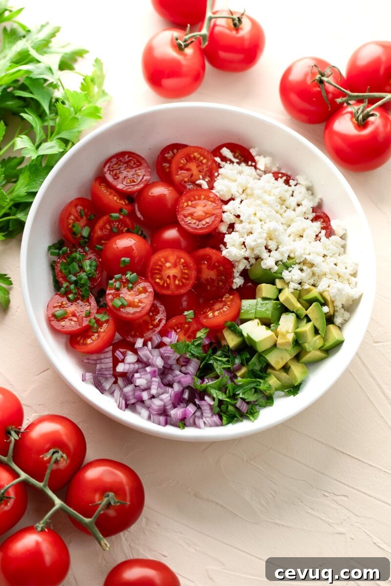 tomato kale avocado salad ingredients