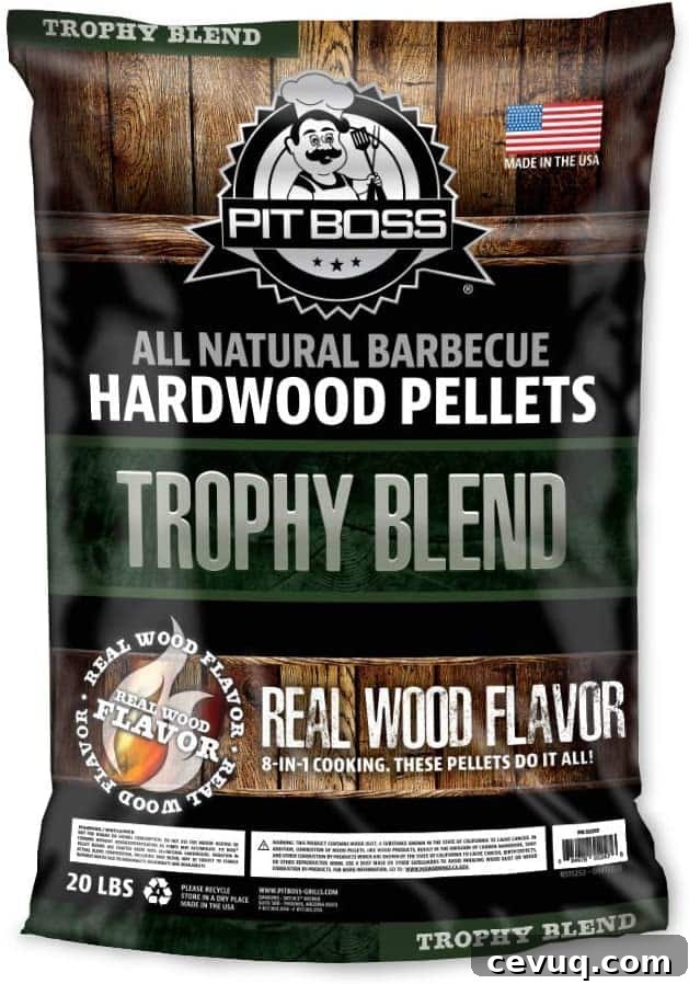 Bag of trophy blend hardwood pellets