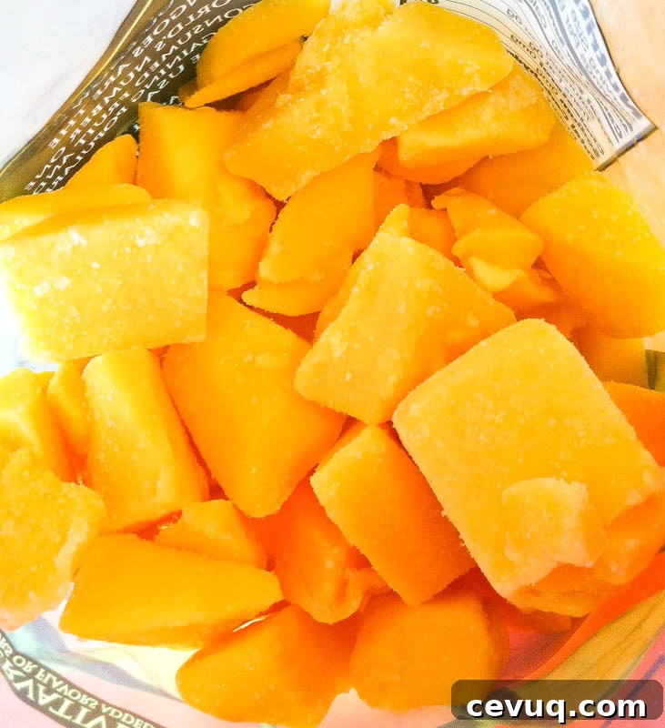 Frozen mango chunks