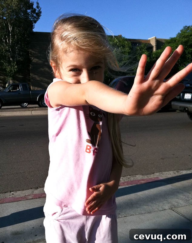 Skylar putting her hand in front of the camera
