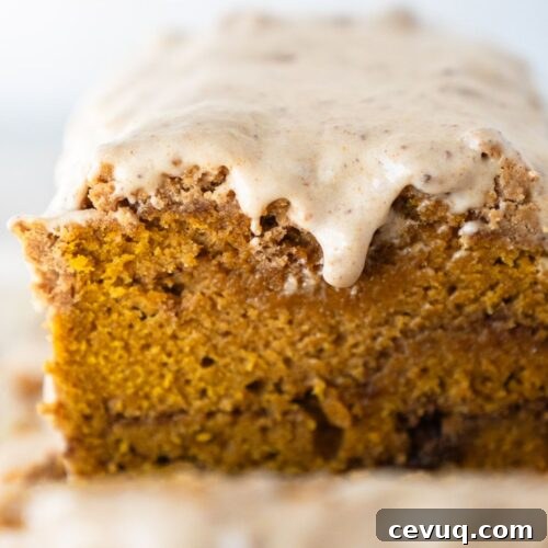 pumpkin loaf with maple glaze