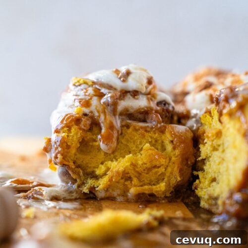 pumpkin caramel cinnamon rolls