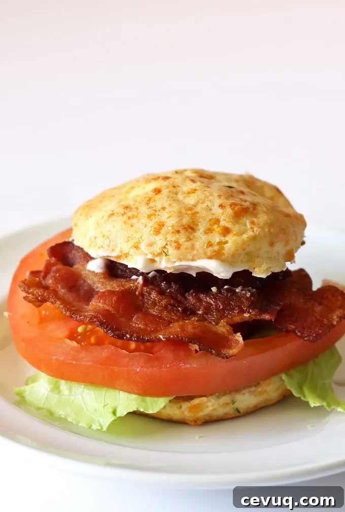 Cheddar Chive Biscuit BLT Sandwiches #BetterBiscuits