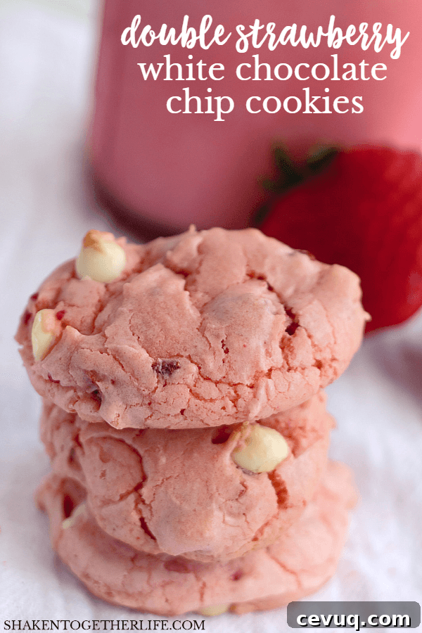 Once batch of our Double Strawberry White Chocolate Chip Cookies will not be enough - good thing there are only 6 ingredients!