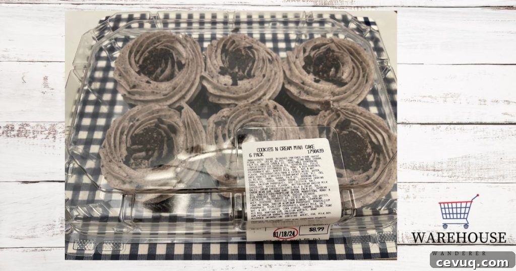 Package of Costco Cookies N Cream Mini Cakes