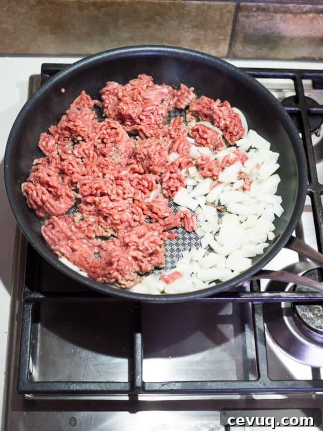 cooking ground beef
