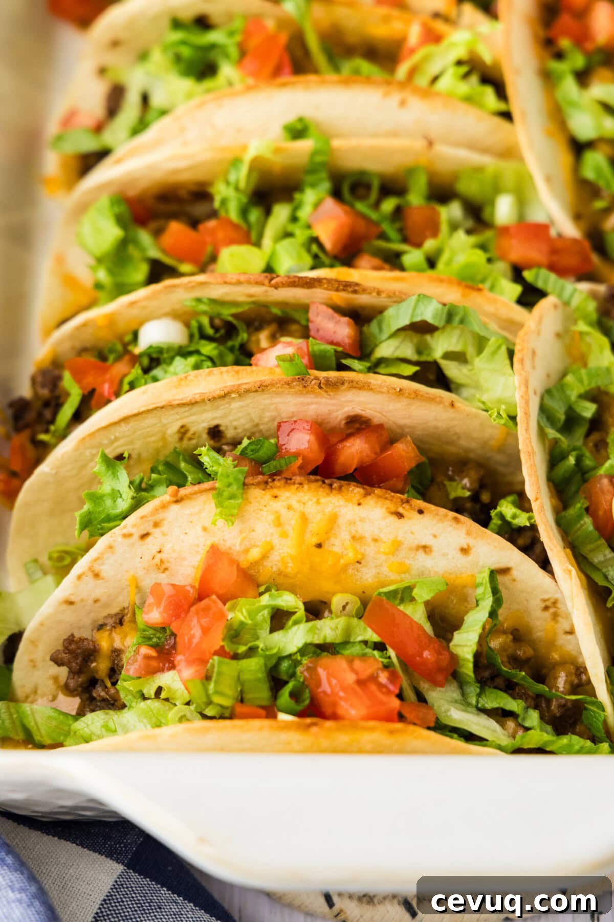 close up shot of oven tacos