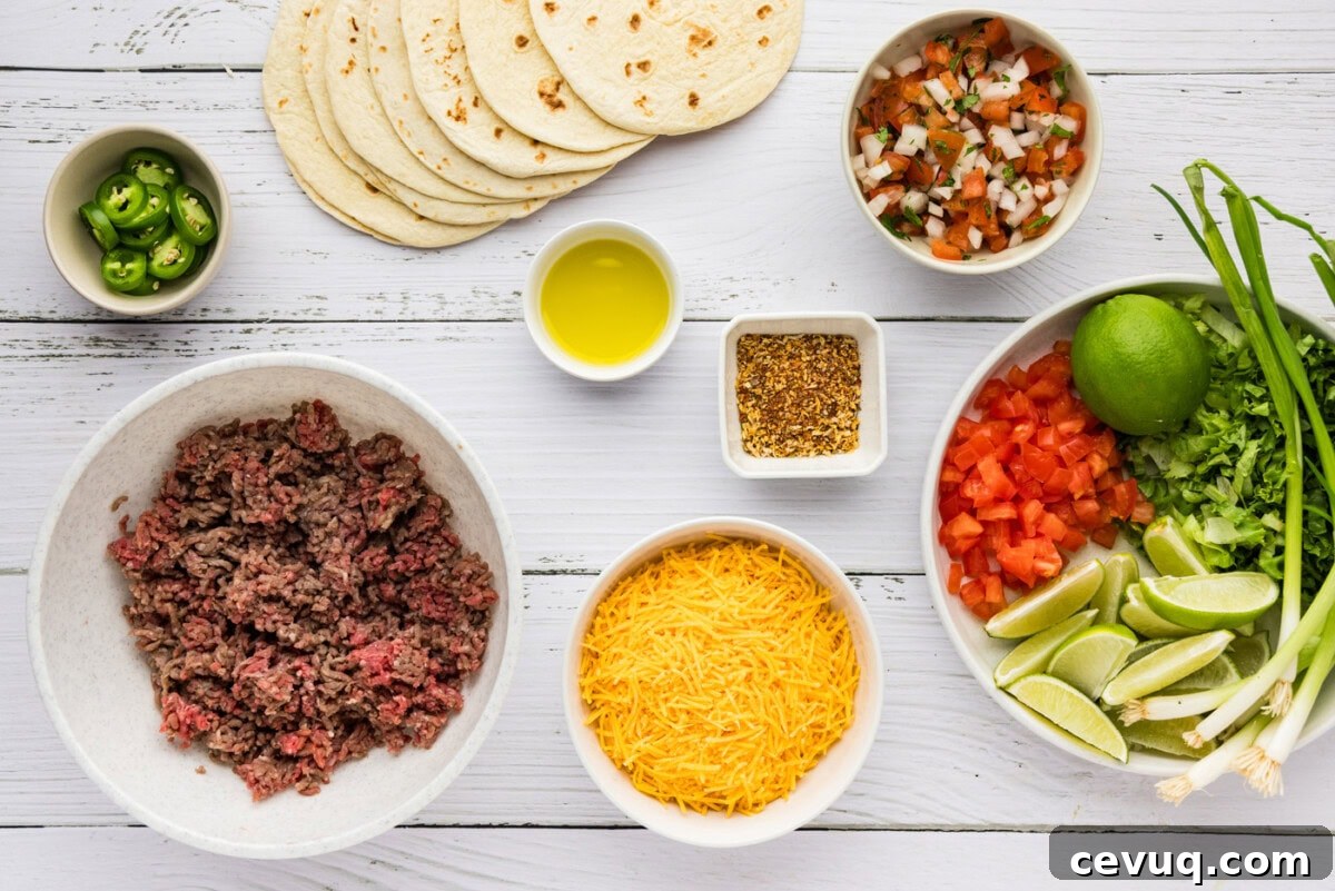 ingredients to make oven tacos