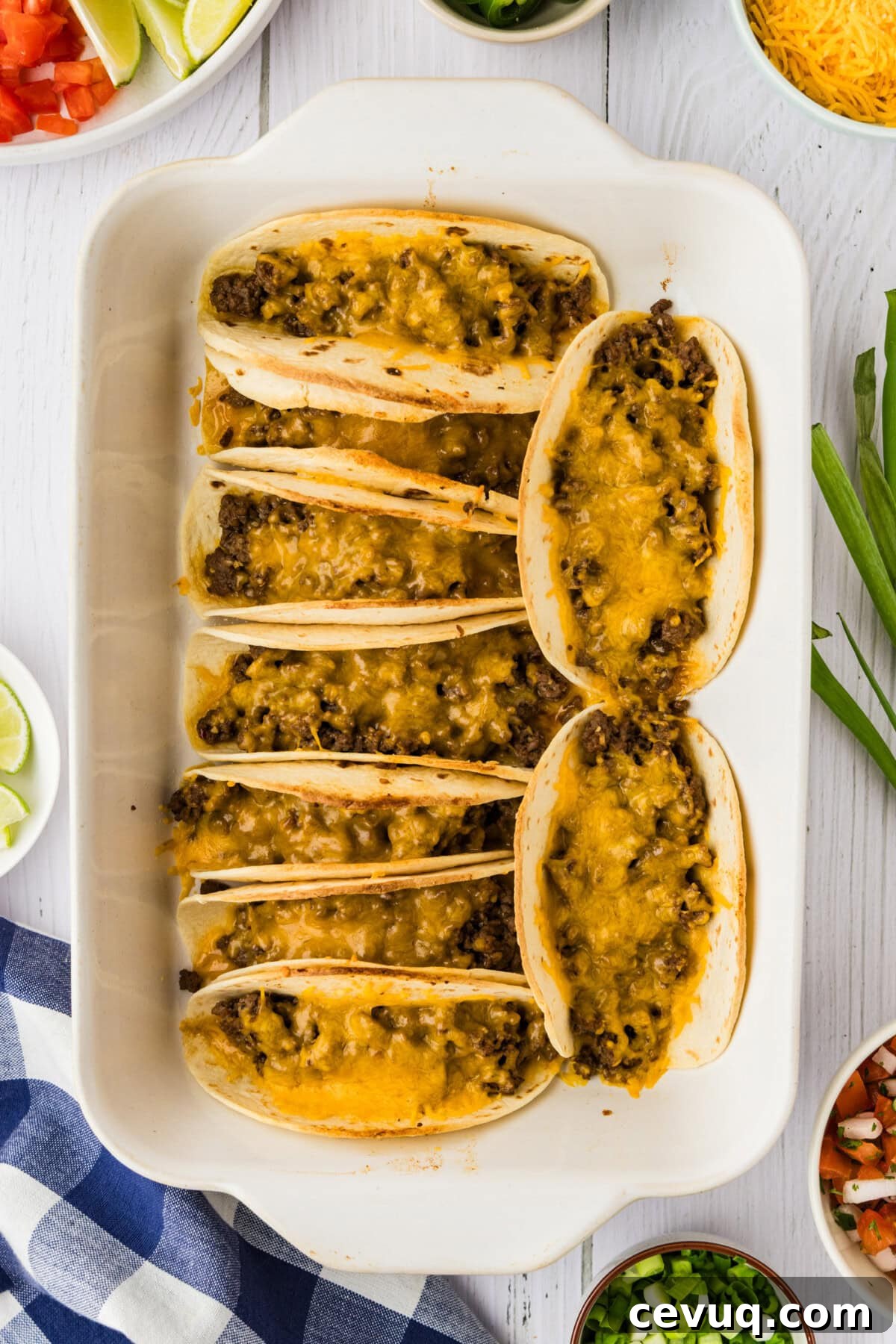 baked tacos with melted cheese