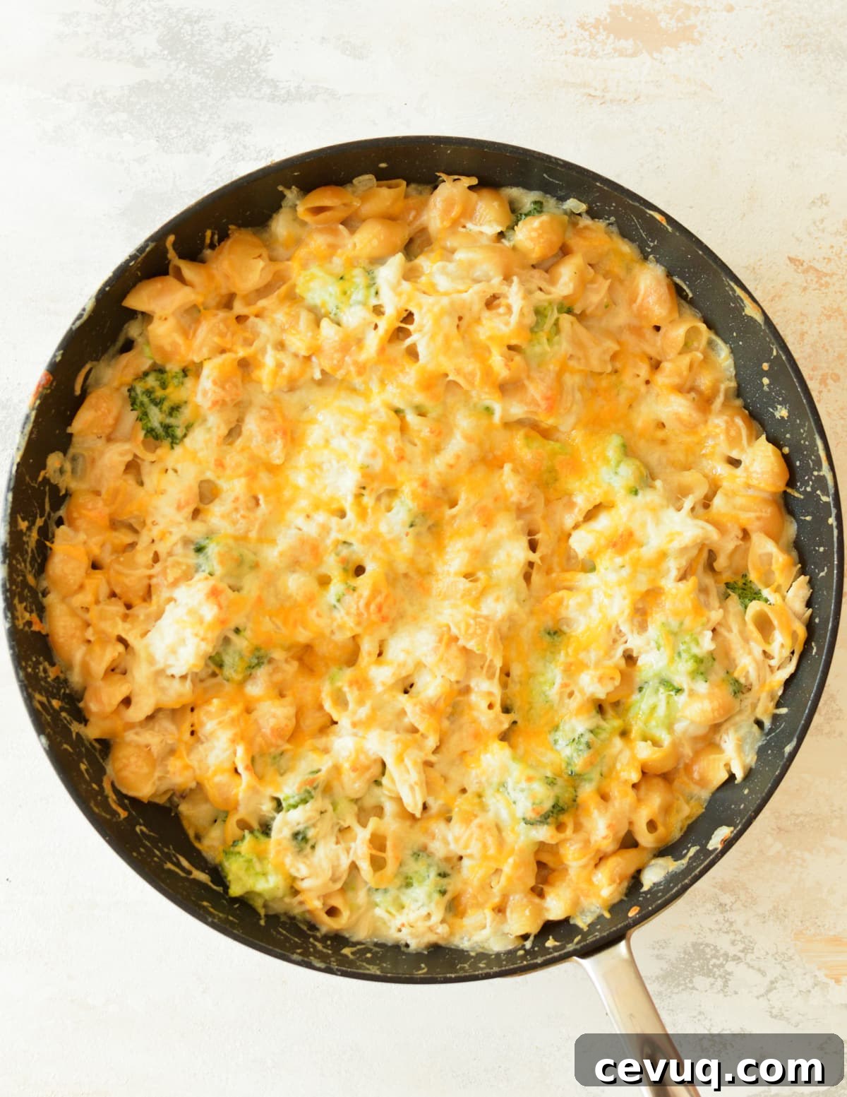 One-Pan Chicken and Broccoli Pasta Bake for Quick Dinners 2 chicken broccoli and pasta casserole in a skillet