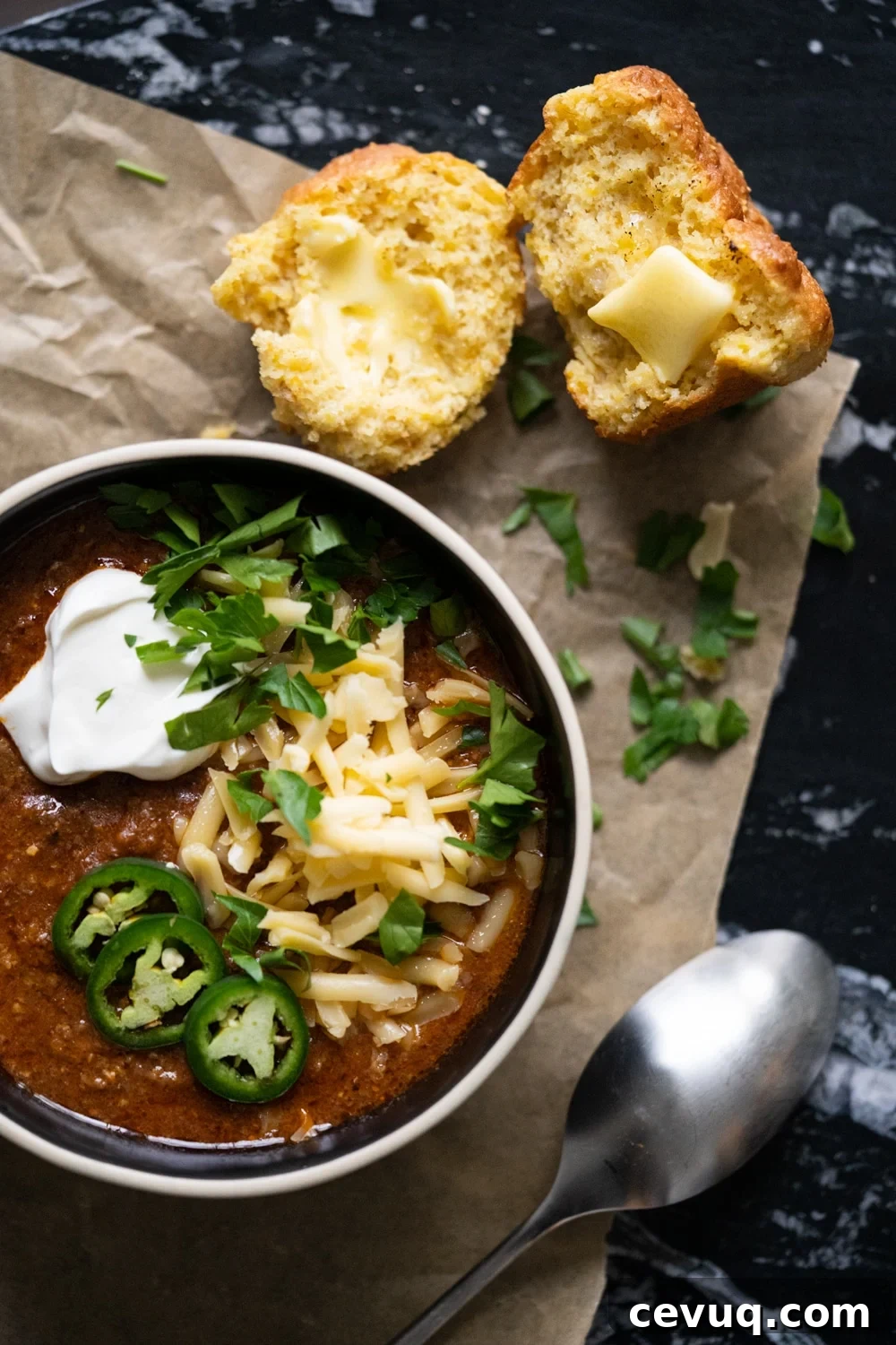 Low carb cornbread muffins with a bowl of Keto chili 