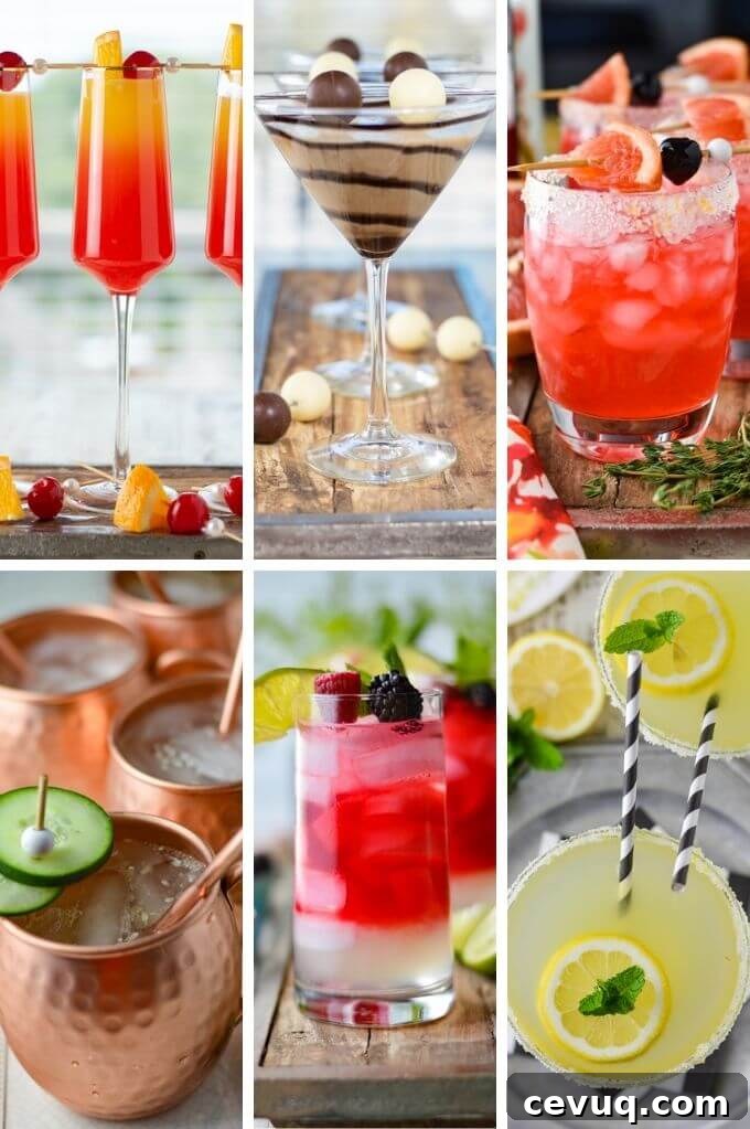 Six Cocktails for Valentines Day - Collage