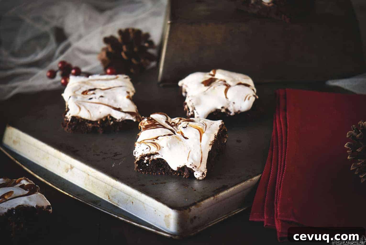 Dulce de Leche Fluff Brownies | Kita Roberts PassTheSushi.com