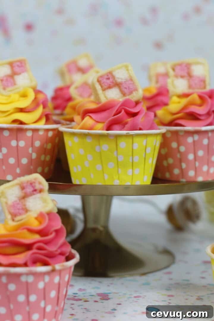 Battenberg cupcakes.