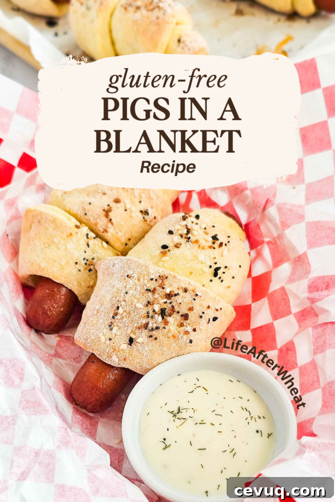 gluten free pigs in a blanket pinterest image