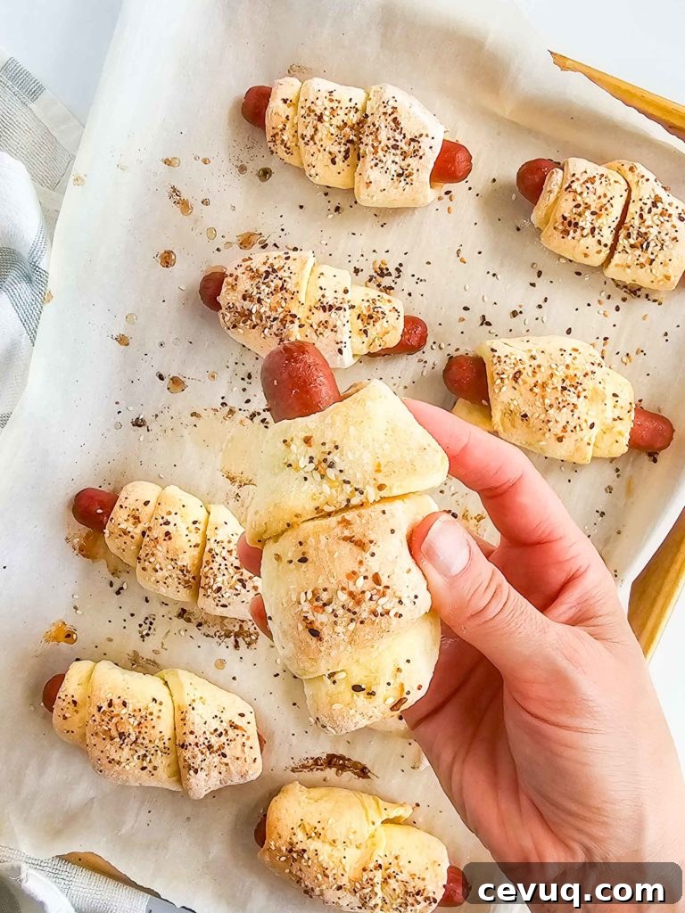 hot dog wrapped in crescent dough