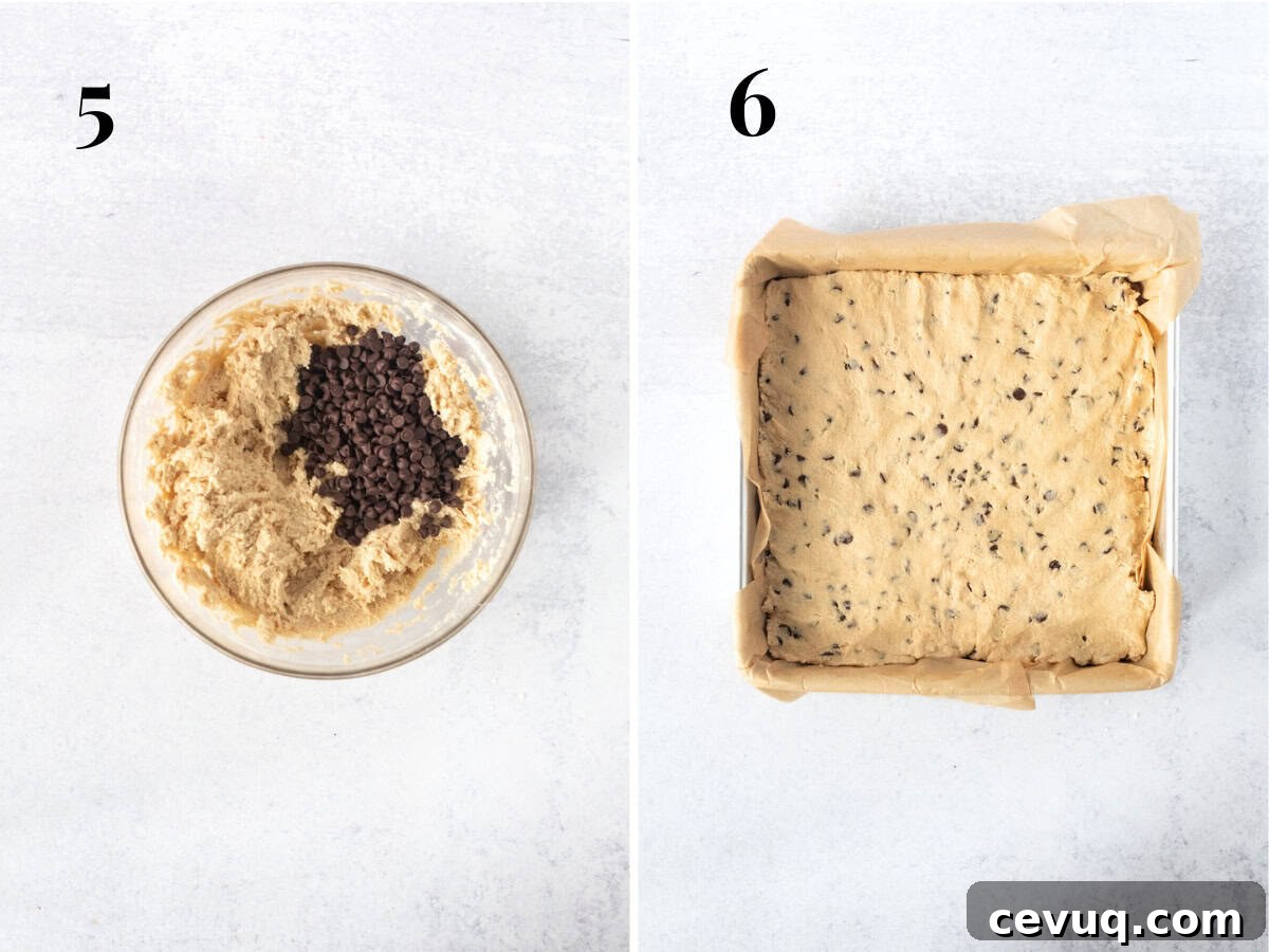 Cookie Dough Brownies Recipe: Fudgy Brownies with Edible Cookie Dough 6 Bowl of edible cookie dough, and pan with edible cookie dough pressed into an even layer