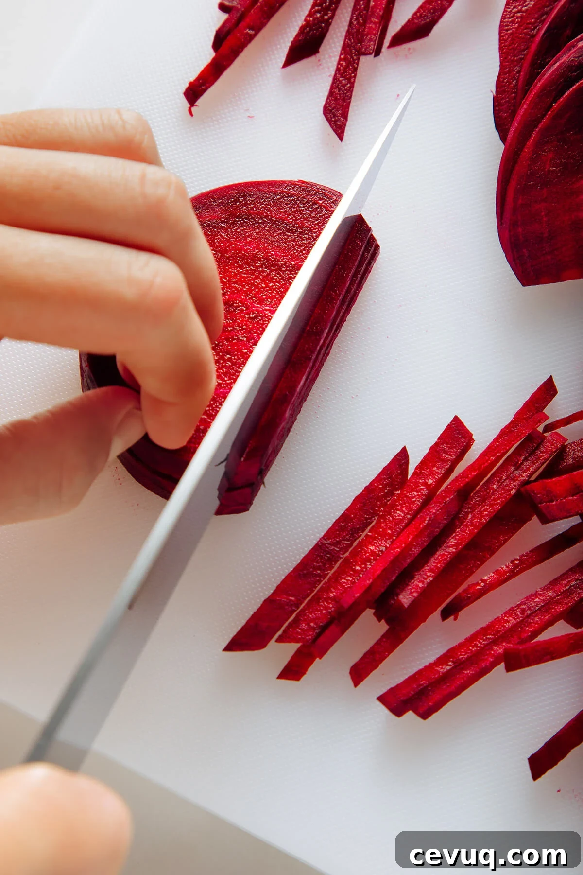 thinly sliced beets