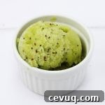 scoop of kiwi sorbet
