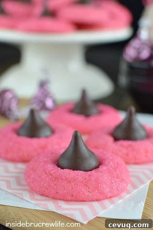 Strawberry Truffle Kiss Cookies