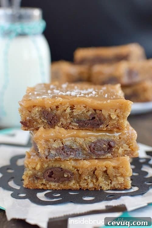Caramel Peanut Butter Oatmeal Bars