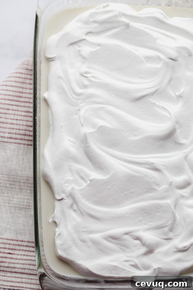 whipped cream on a cake