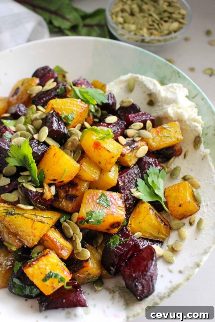 Roasted Beets with Whipped Goat Cheese 