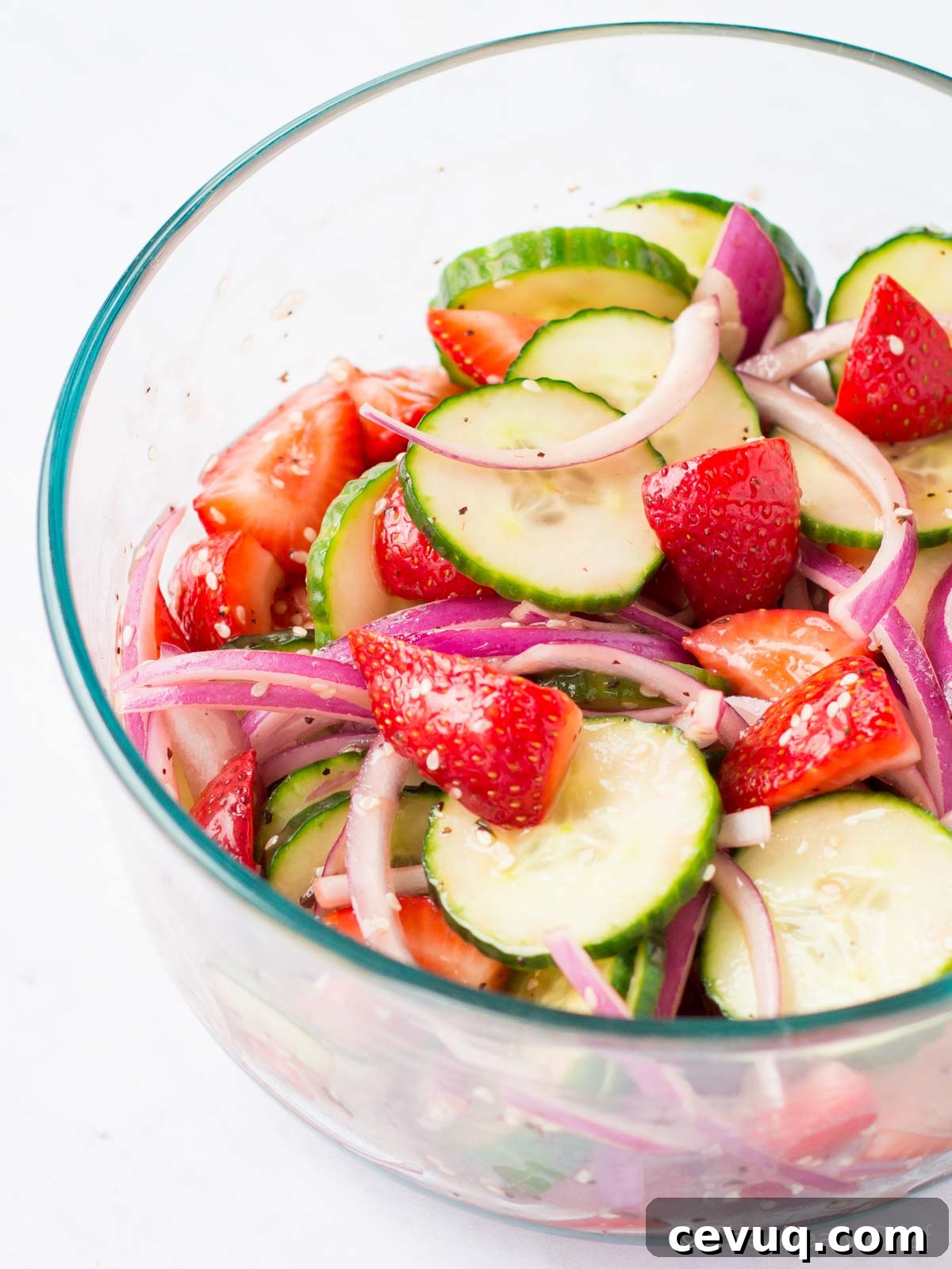 Balsamic Strawberry Cucumber Salad