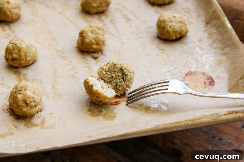 baked meatballs on rimmed sheet pan