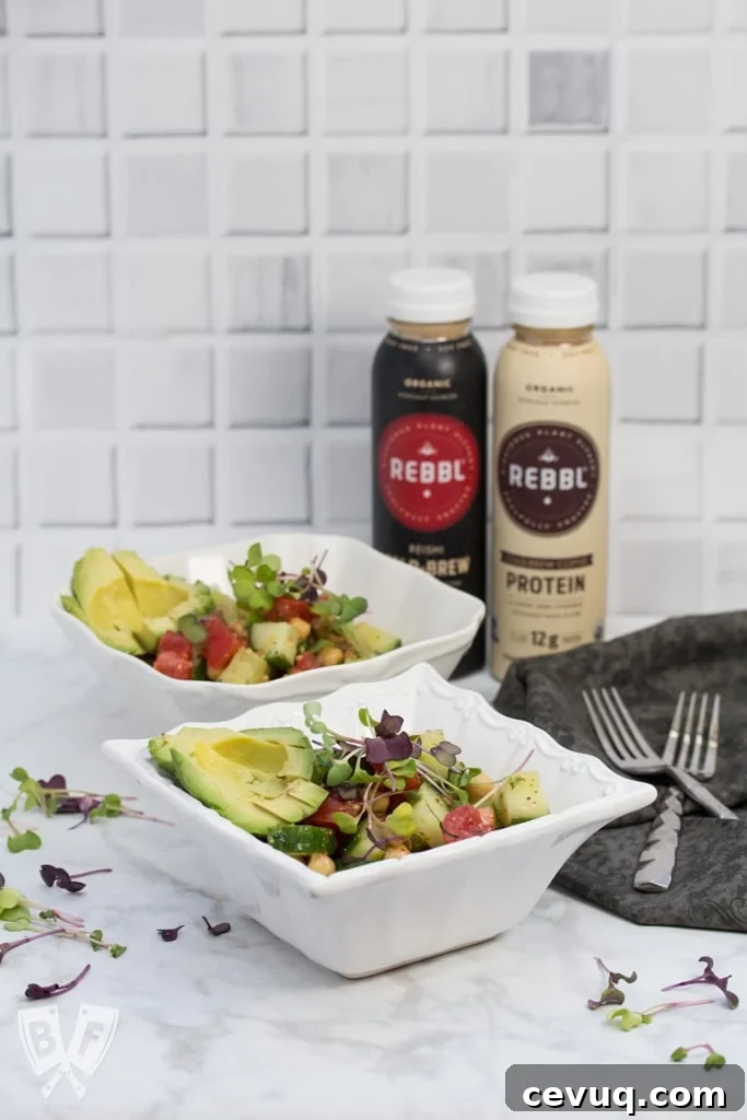 Lemon-Dill Chickpea Salad with Fresh Herb Vinaigrette 6 Quick Chickpea Salad with Lemon-Dill Vinaigrette: This quick, hearty make-ahead salad is perfect for lunch on-the-go or as a fresh, flavorful last minute addition to any meal. #REBBLTribe #ad