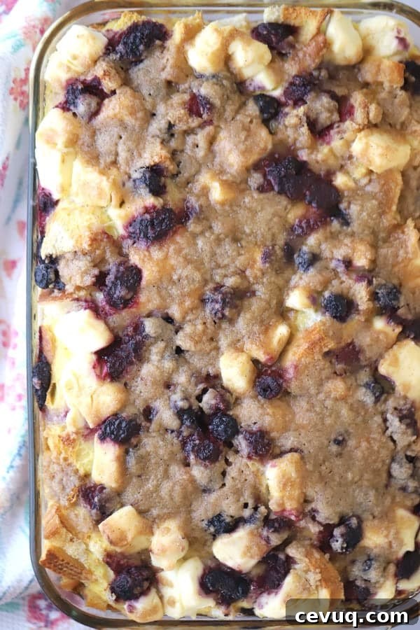 Baked French toast recipe with cream cheese.