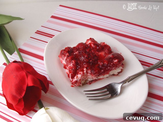 Pretzel Crusted Raspberry Cream Cheese Salad