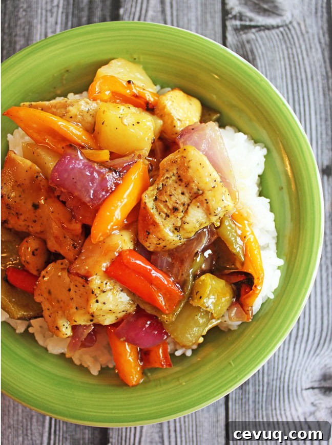 Sheet Pan Hawaiian Chicken and White Rice