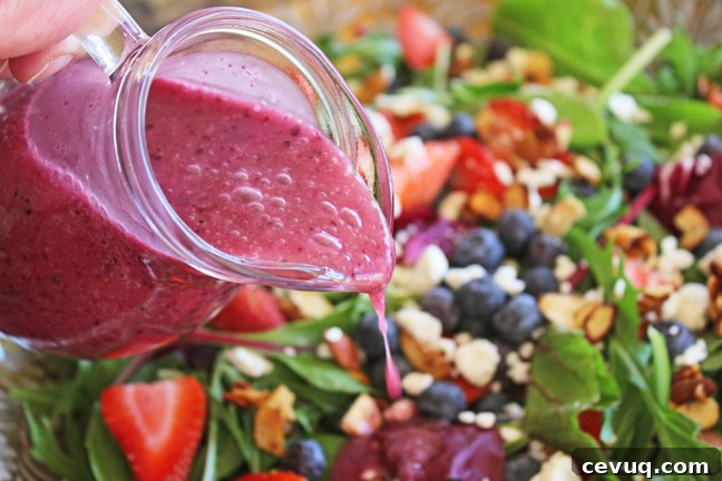 Berry Almond Salad with Creamy Berry Dressing