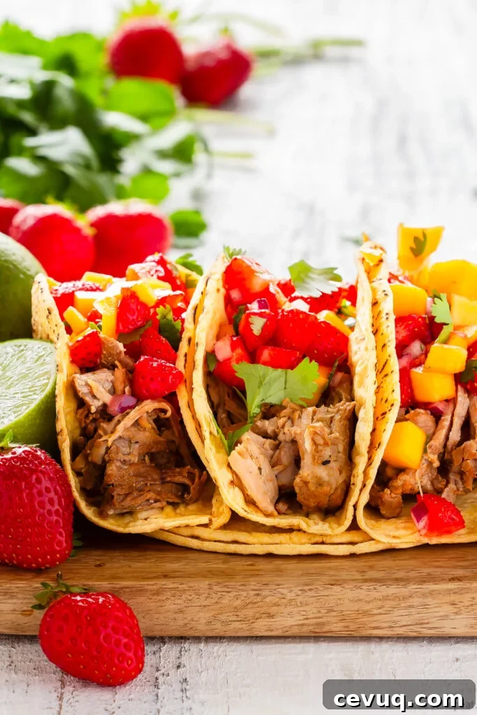 easy pork tacos with fruit salsa