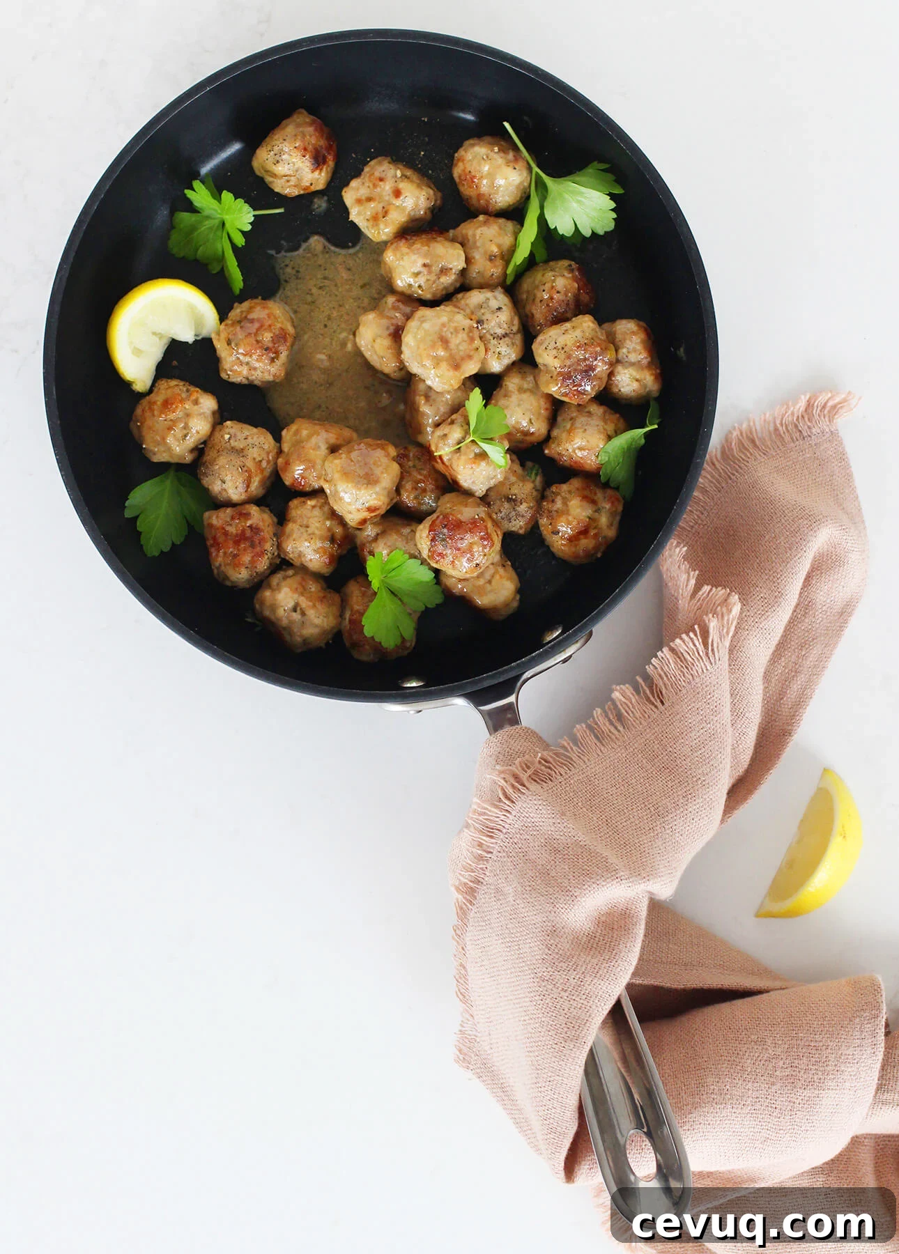 Caramelized Lemon Meatballs with Roasted Broccoli Rabe // 30 Zesty & Bright Savory Lemon Recipes // FoodNouveau.com