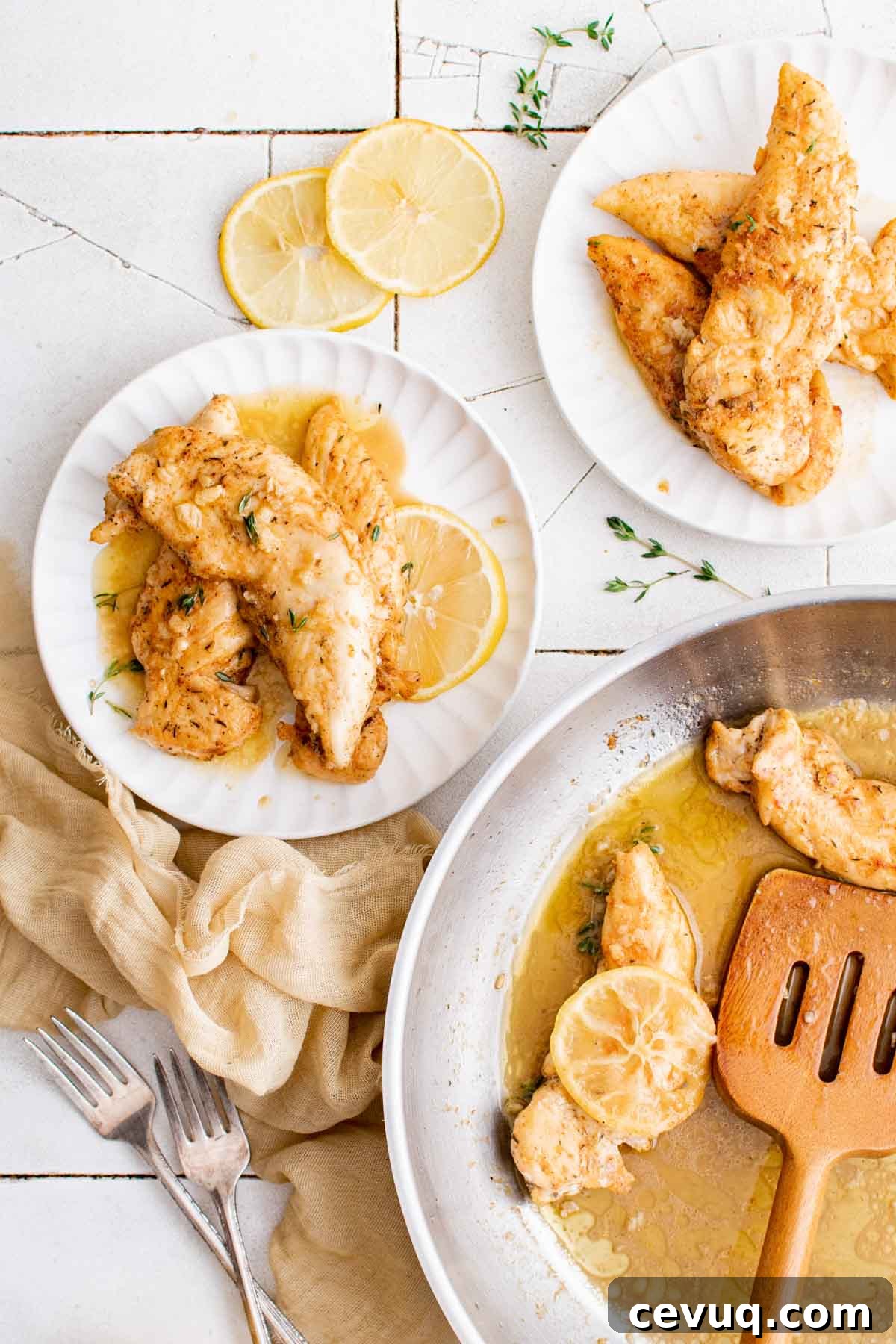 Chicken Tenders (Lemon Garlic Butter) by Recipes from a Pantry by Bintu // 30 Zesty & Bright Savory Lemon Recipes // FoodNouveau.com