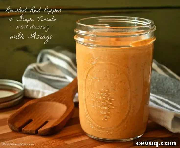 Roasted Red Pepper & Tomato Ranch Salad Dressing/Dip with Asiago