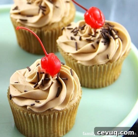 Rootbeer Cupcakes with root beer frosting and root beer glaze