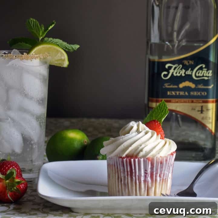 Strawberry mojito cupcakes