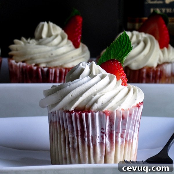 A strawberry mojito cupcake.