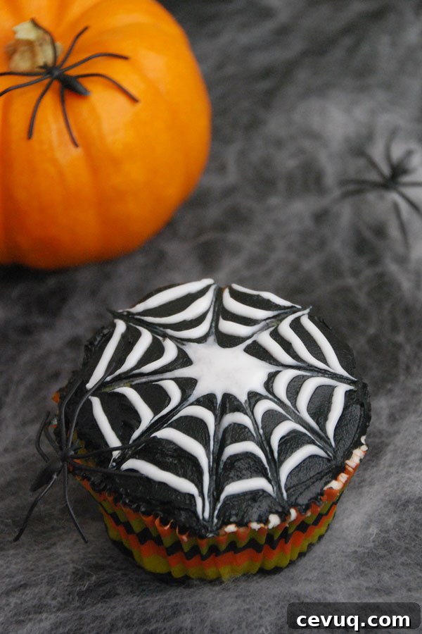 spider web cupcake