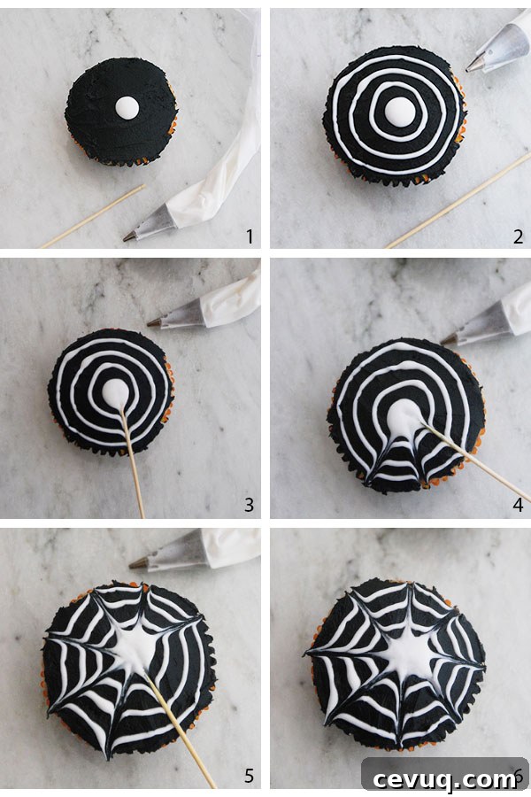 how to decorate spider cupcakes