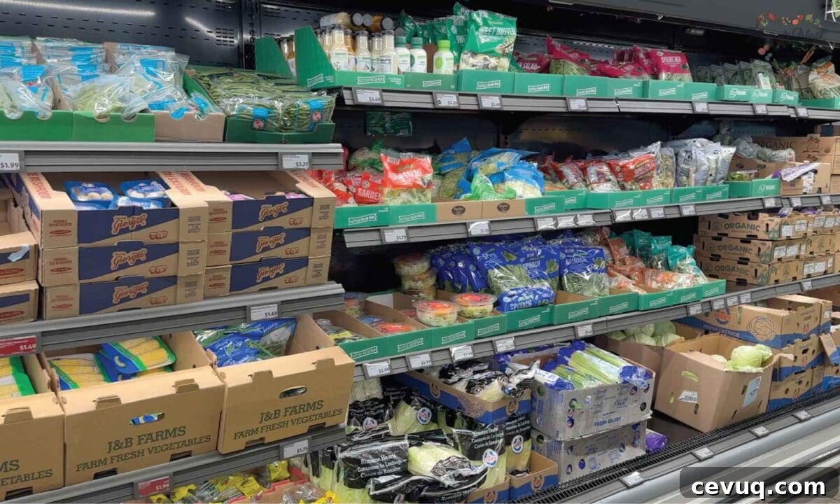 Showing shelves of fresh vegetable produce at Aldi.