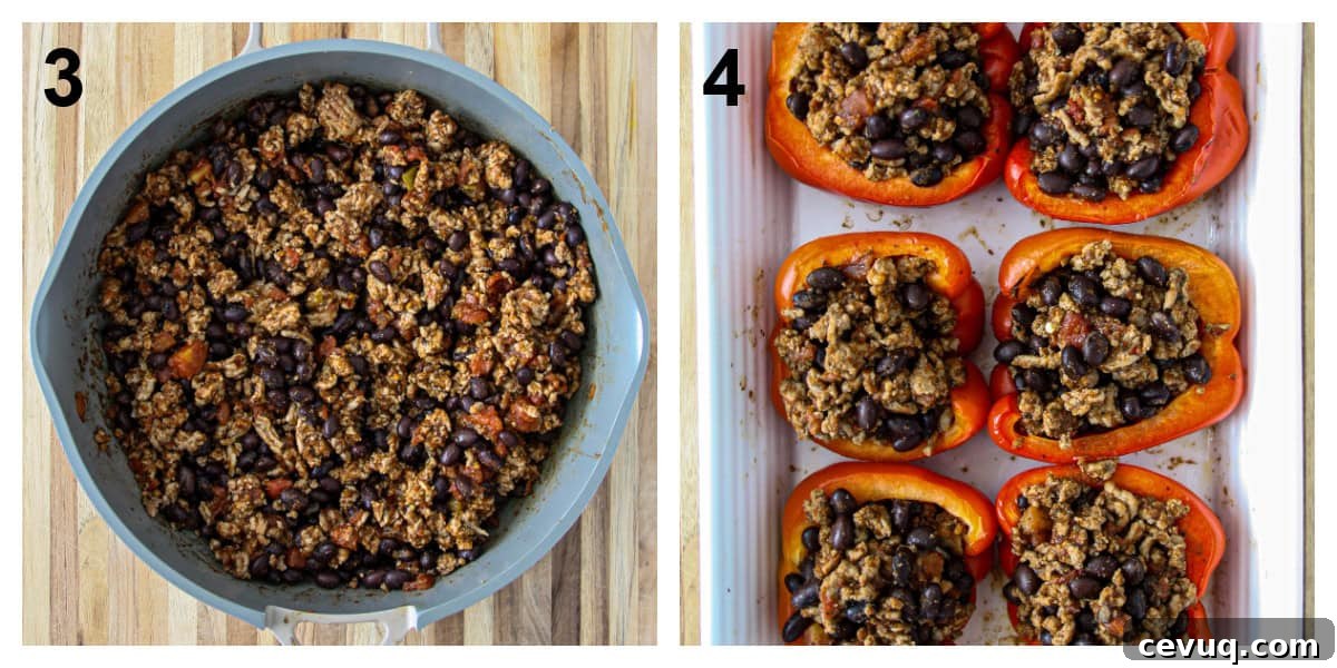 Steps three and four of the recipe process.