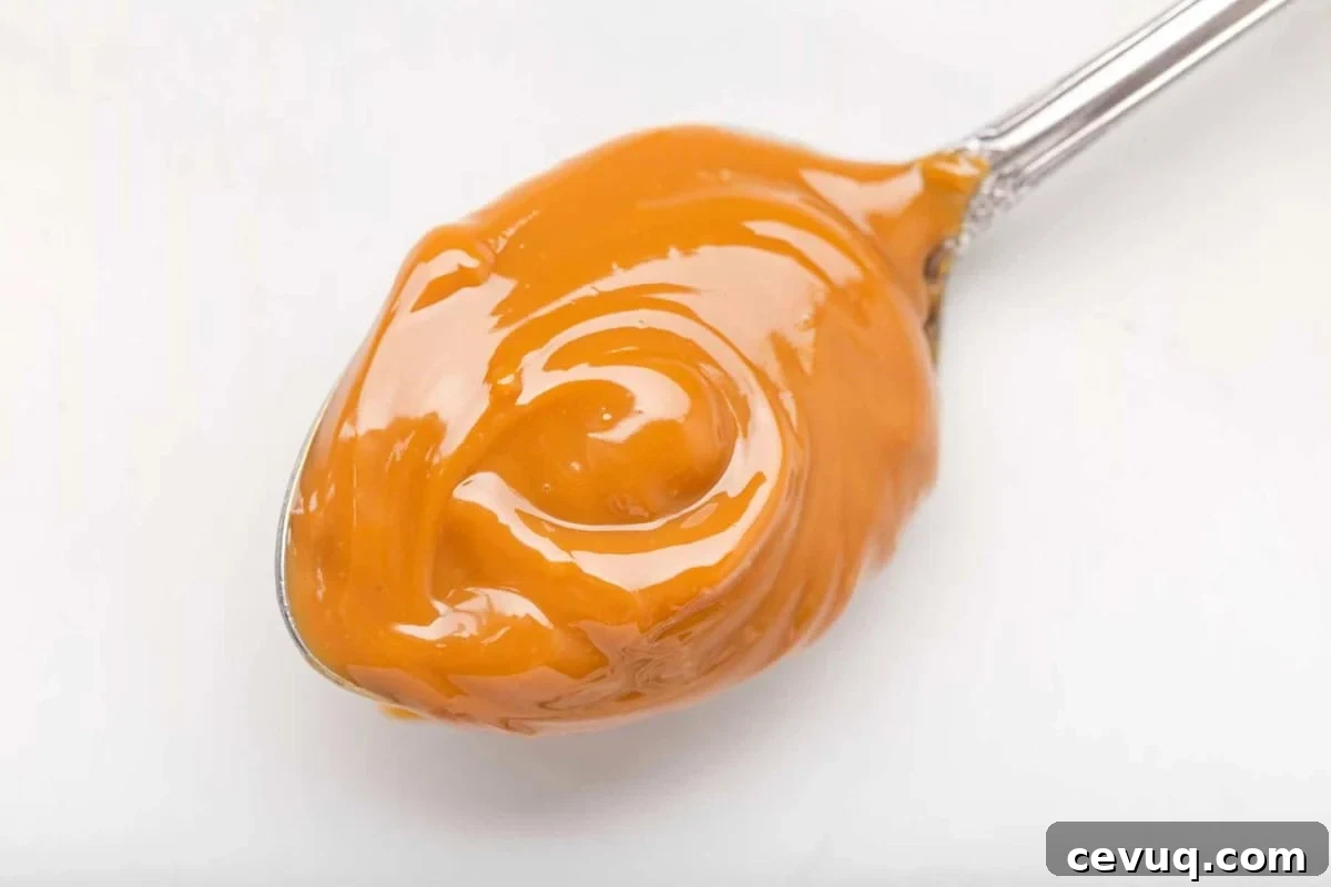 a spoonful of homemade dulce de leche.