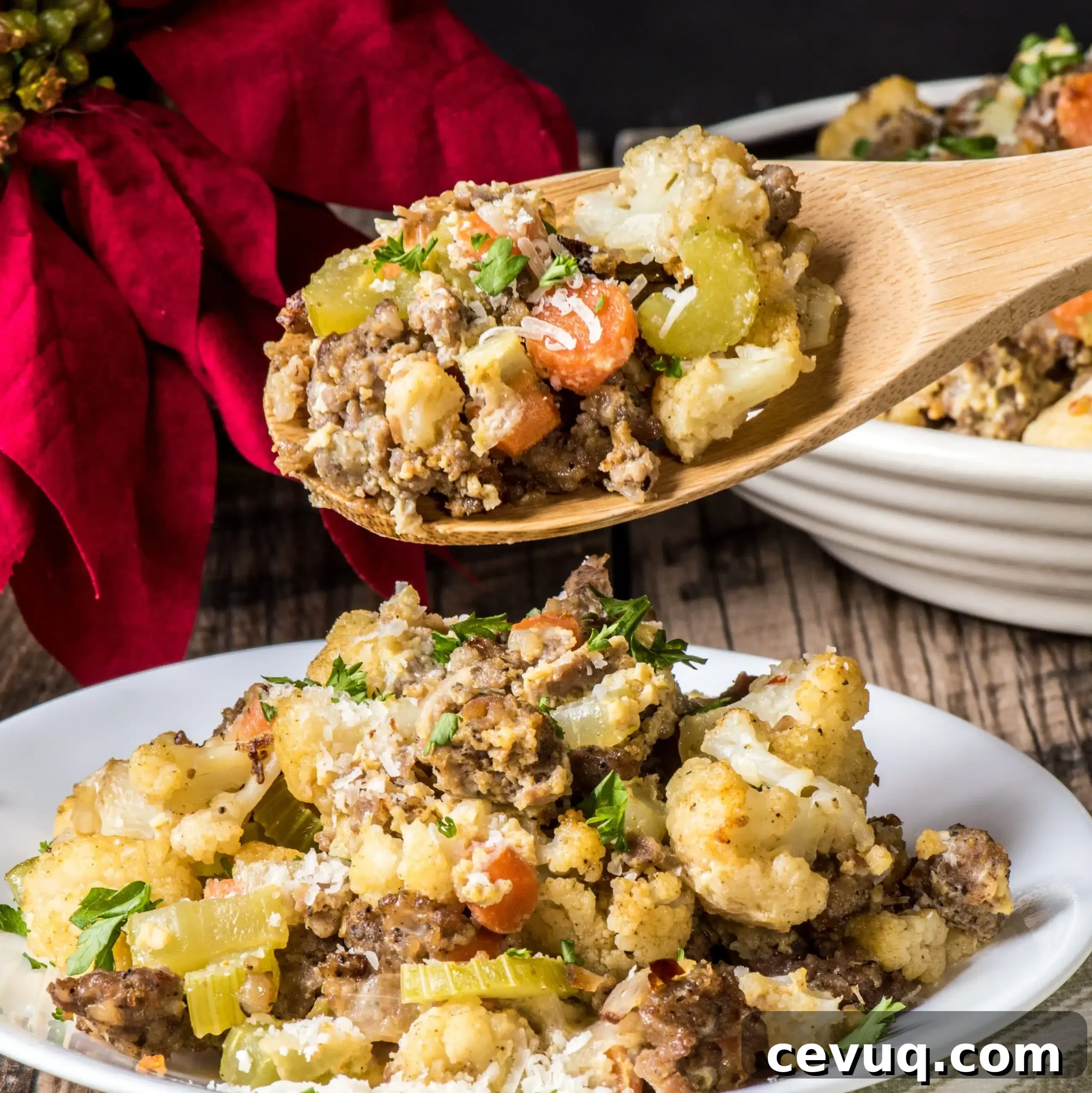 Cauliflower Sausage Stuffing