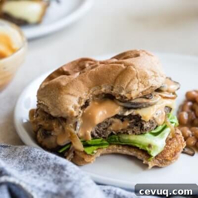 Mushroom Swiss Burger portrait