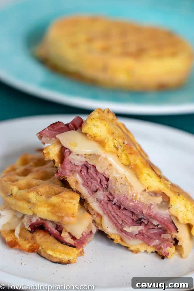 Low Carb Reuben Chaffle Sandwich